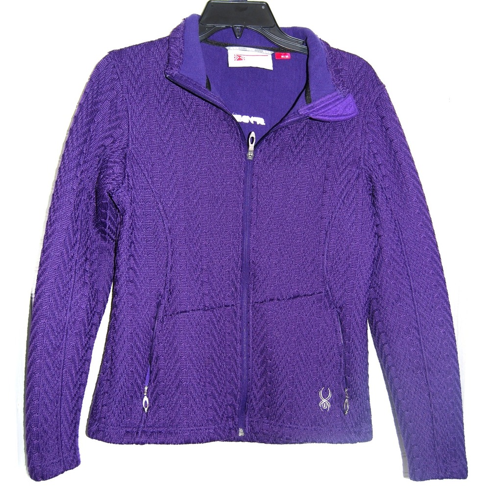 Spyder Sweater Women's Medium Purple Core Zip-up Knit jacket‎